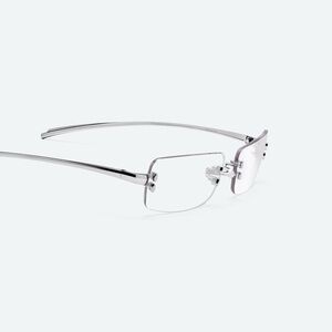 GENTLE MONSTER Paranoyd 02 Square Glasses in Glossy Silver Metal